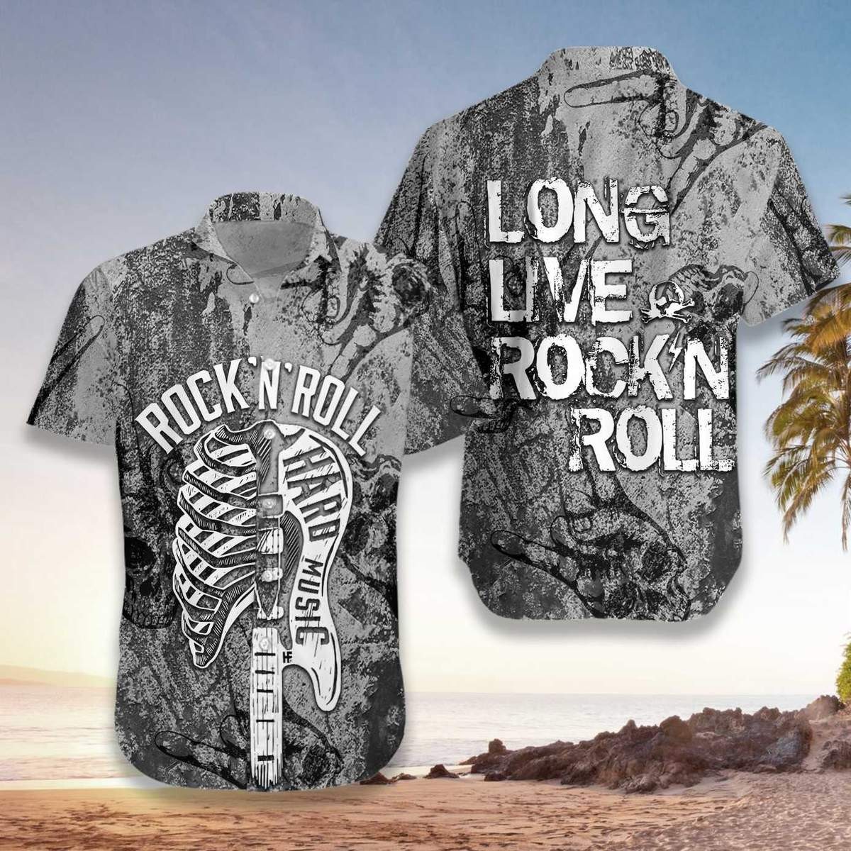 Rockn Roll Guitar Unisex Hawaiian Shirt