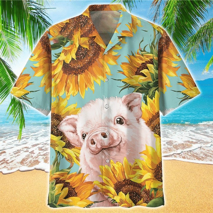 Sunflower Pig Hawaiian Shirt
