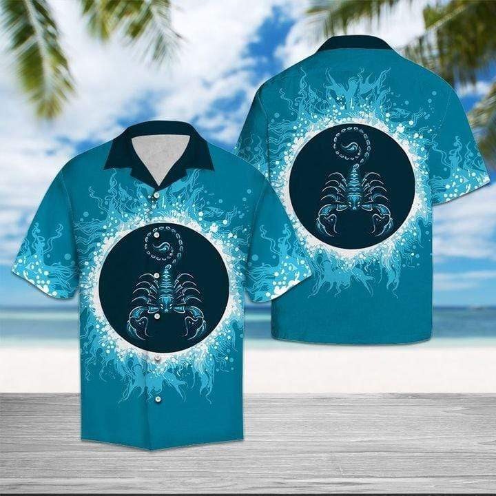 Scorpio Water Circle Zodiac Hawaiian Shirt