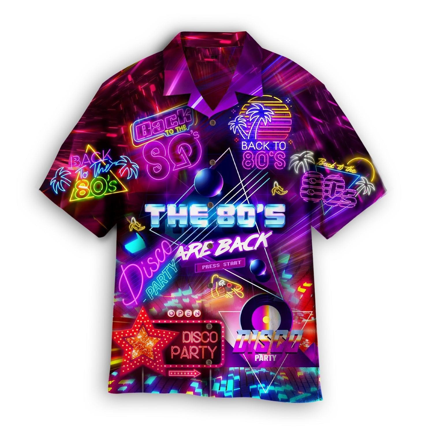Back To The 80s Disco Party Hawaiian Shirt