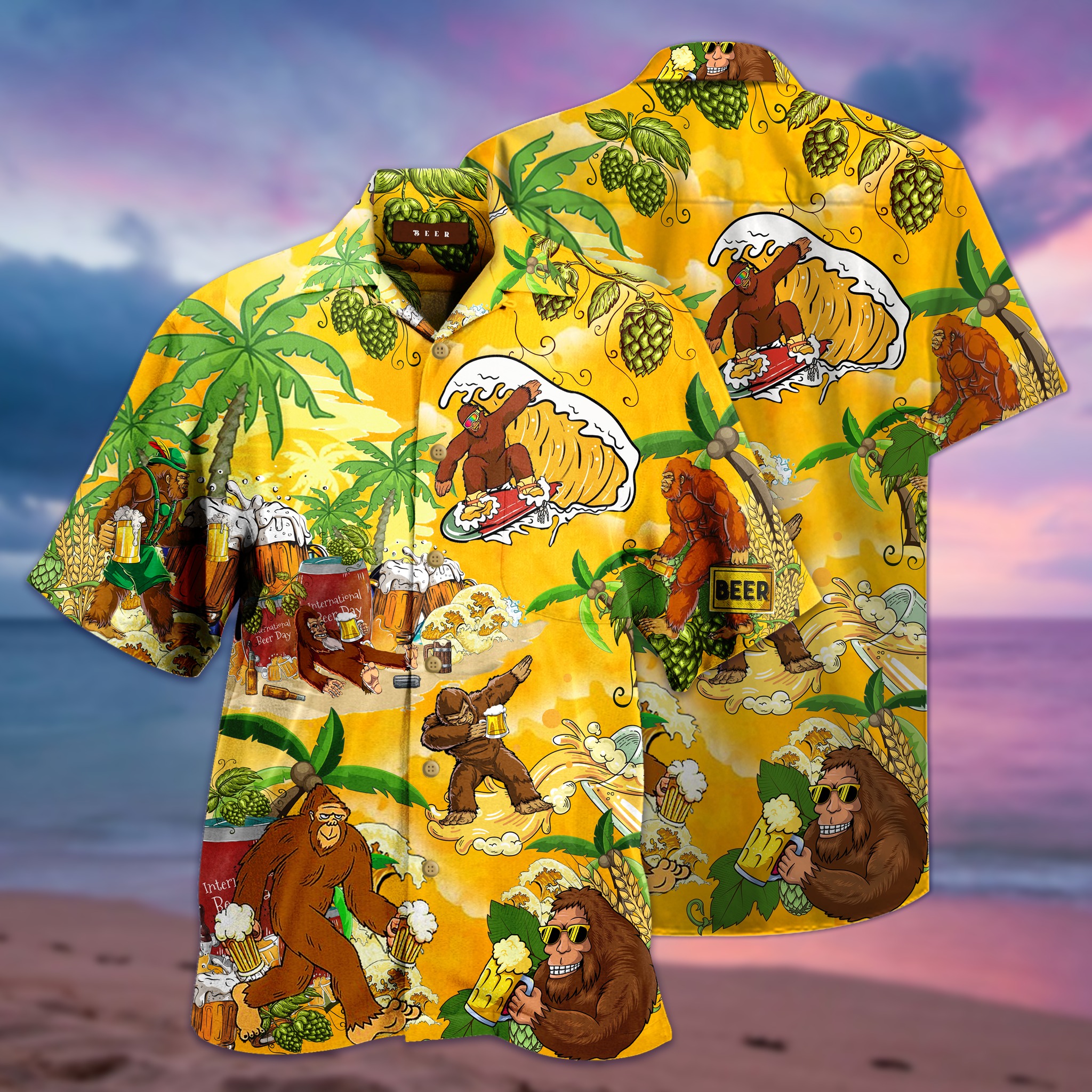Bigfoot Summer Beer Hawaiian Shirt