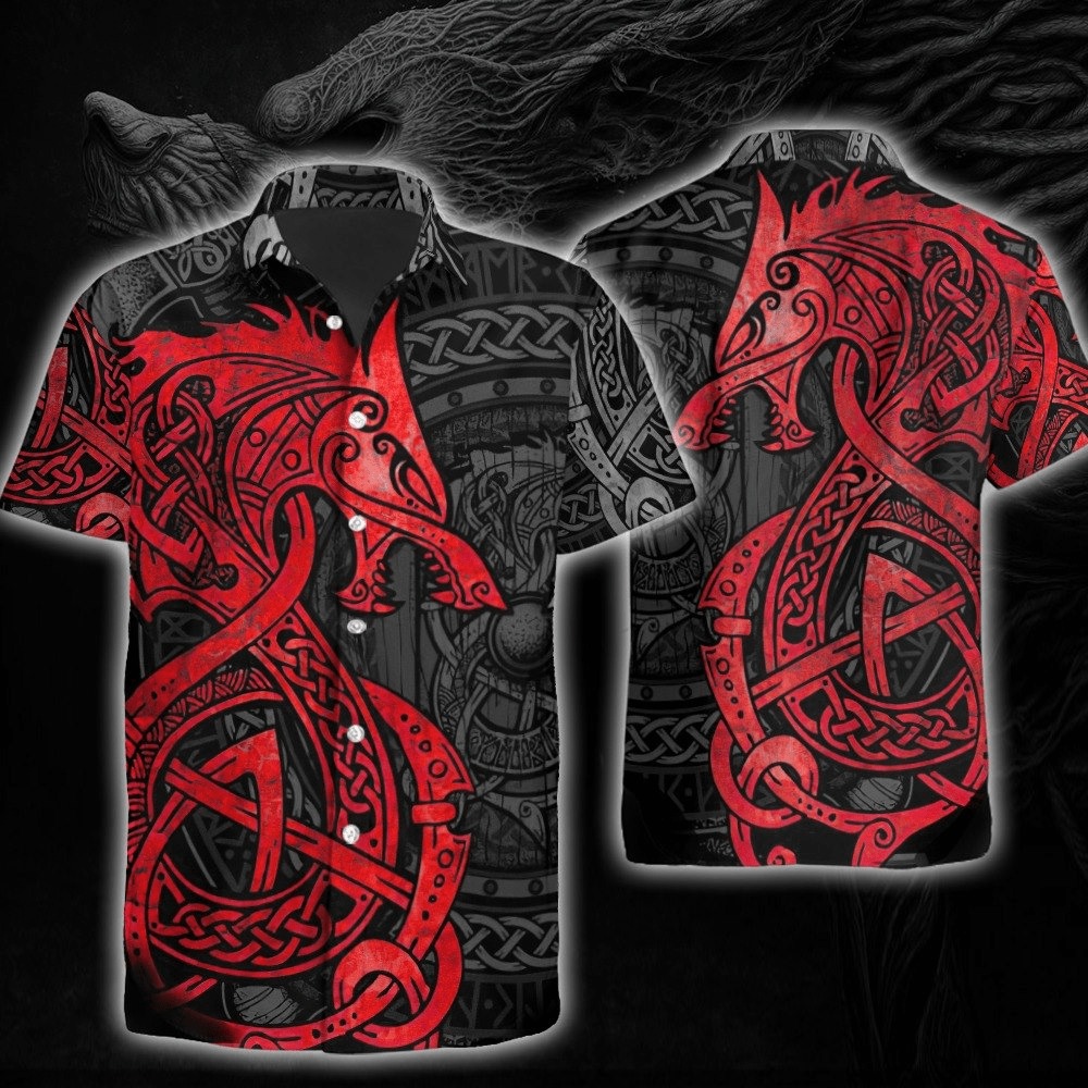Fenrir Red Hawaiian Shirt