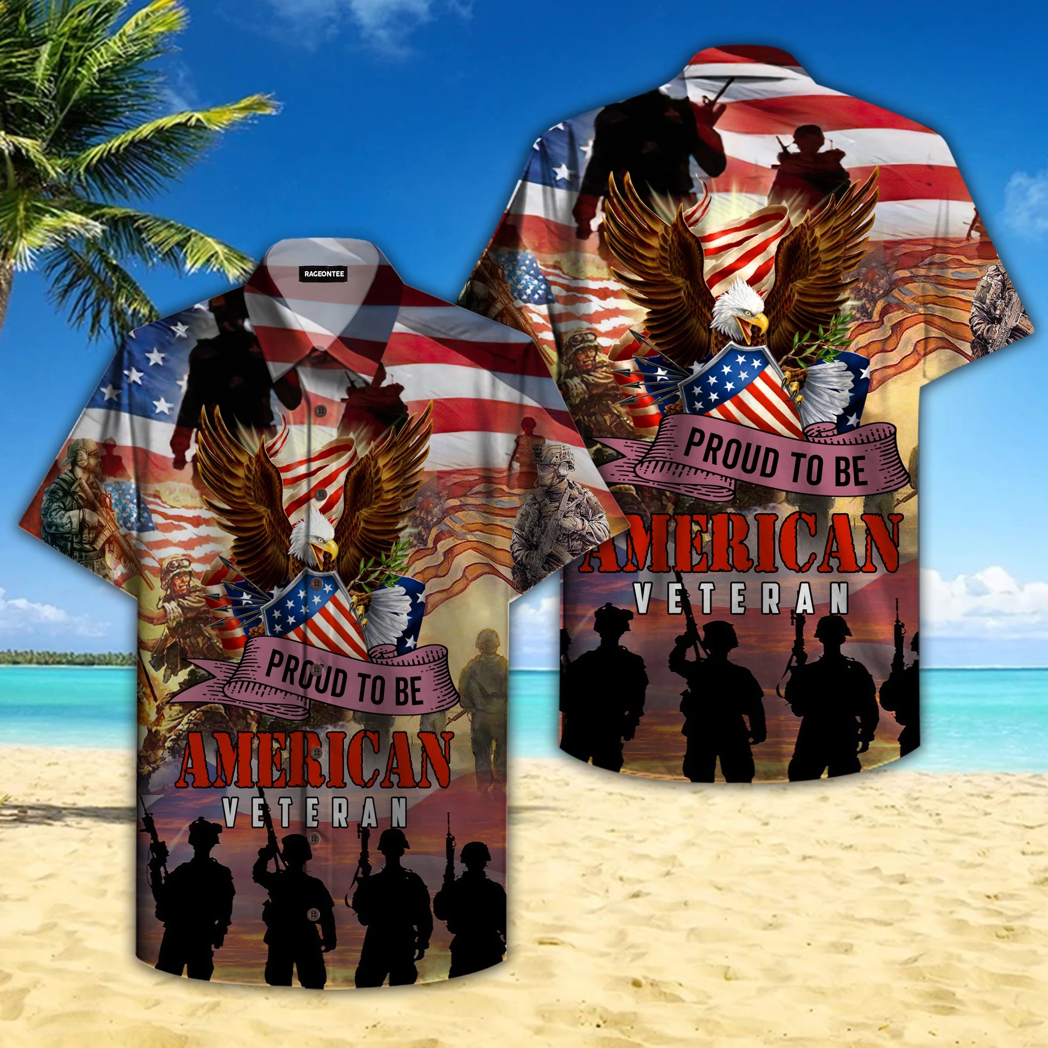 Proud To Be American Veteran Hawaiian Shirt