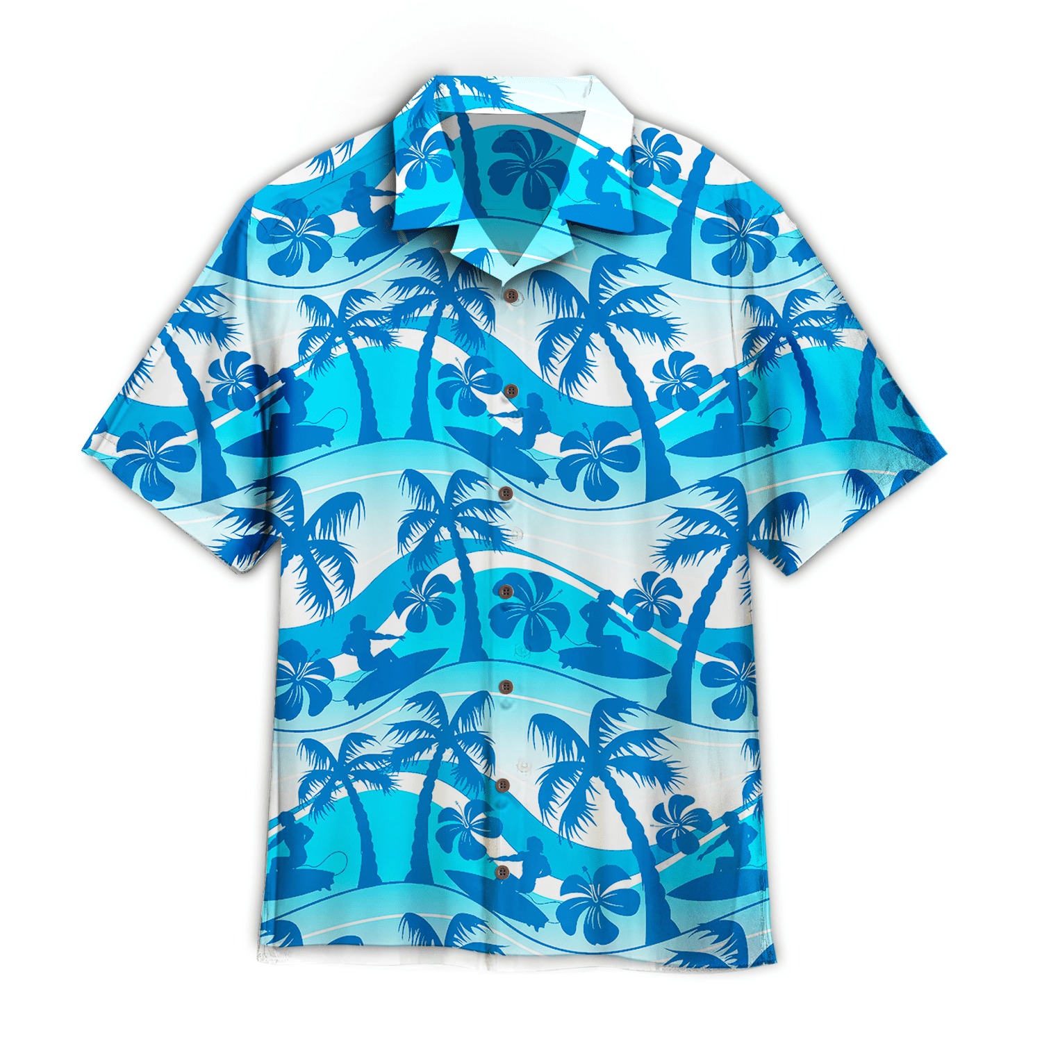 Surfer Palm Tree Hawaiian Shirt