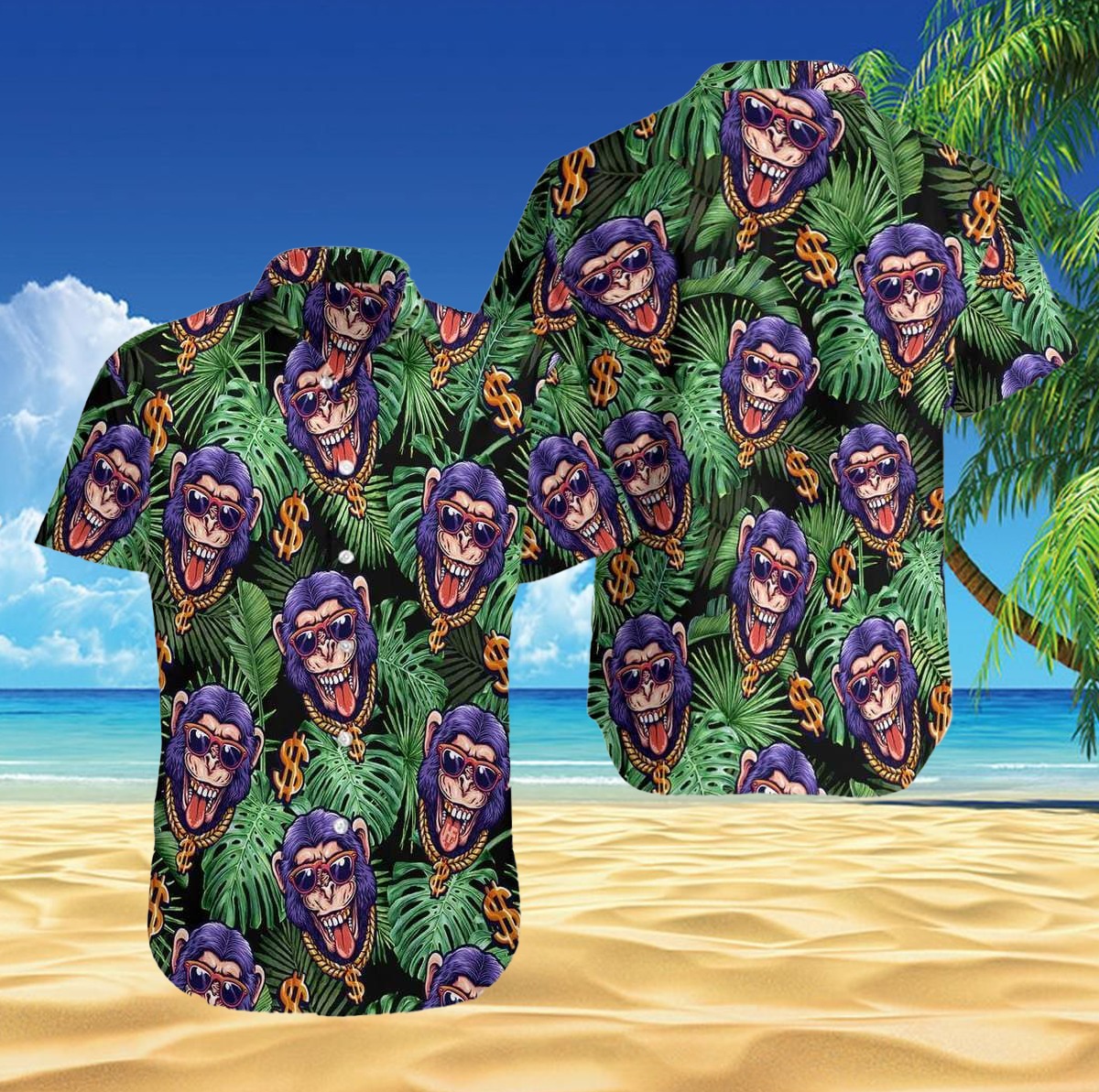 Tropical Millionaire Monkey Hawaiian Shirt
