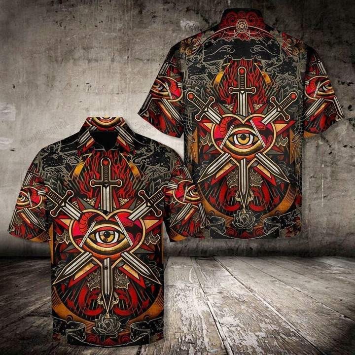 Three Of Swords By Tarot Love Hawaiian Shirt