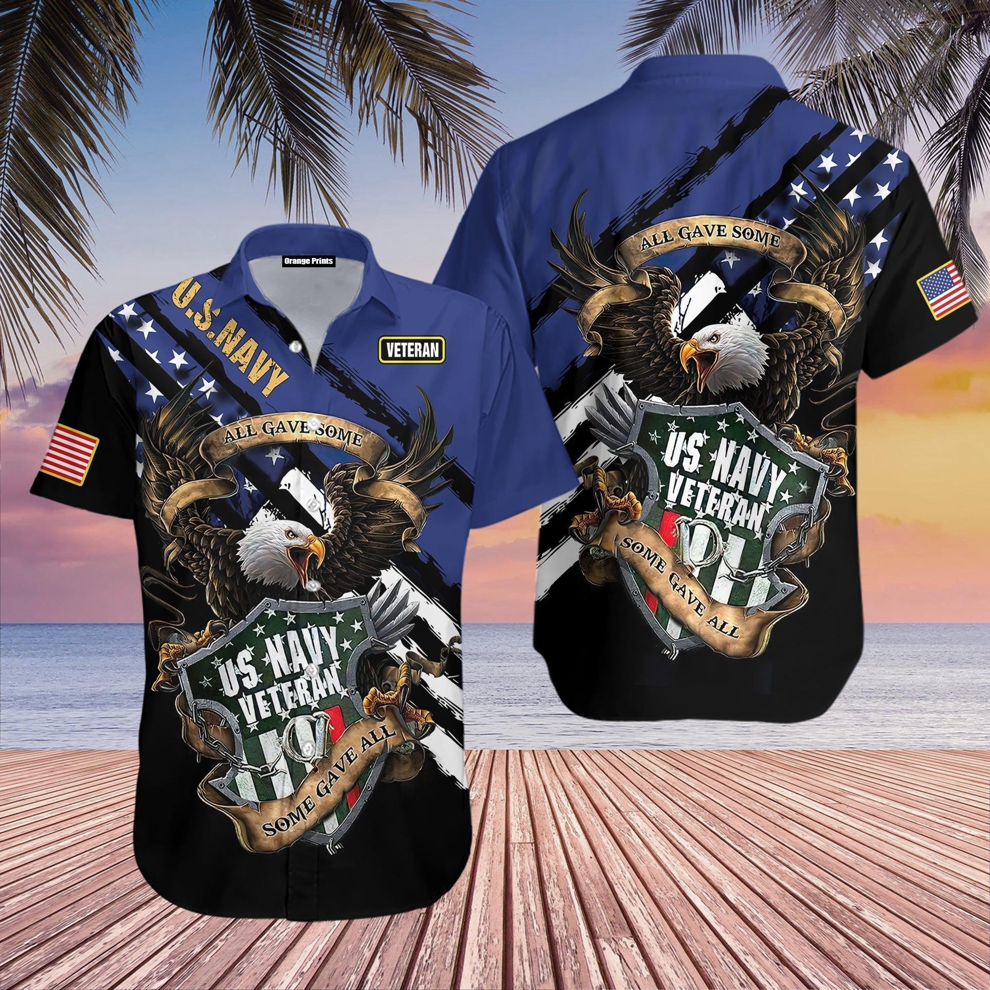 Eagle US Navy All Gave Some Some Gave All Veterans Hawaiian Shirt