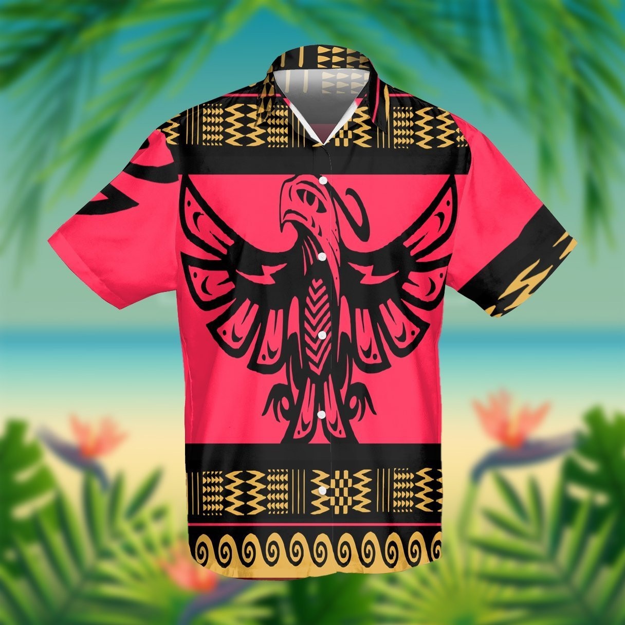 Pink Phoenix Native Hawaiian Shirt