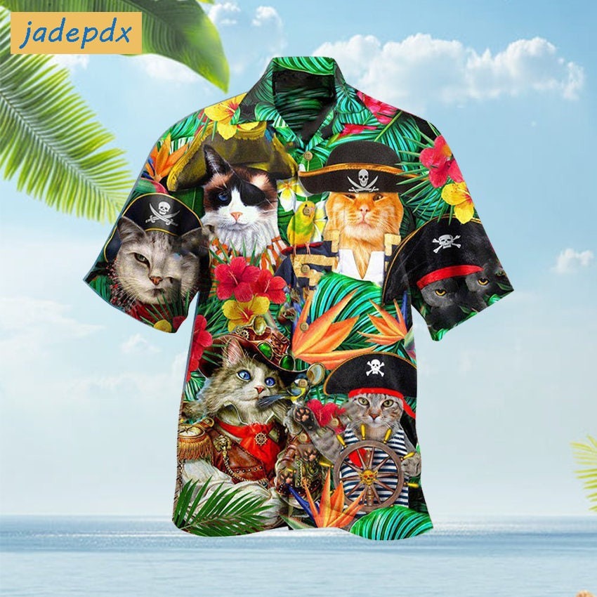 Tropical Pirate Cat It’s Pirate Life For Me Hawaiian Shirt