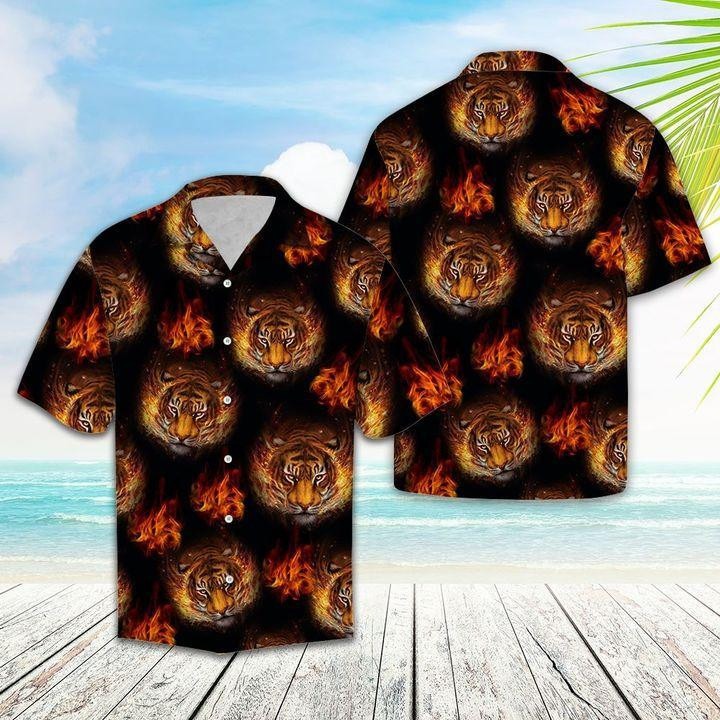 Tiger Fire Hawaiian Shirt
