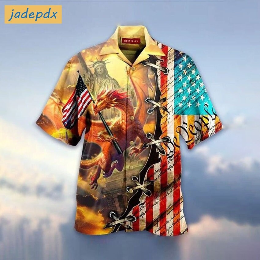 We The People American Dragon And The Statue Of Liberty Hawaiian Shirt