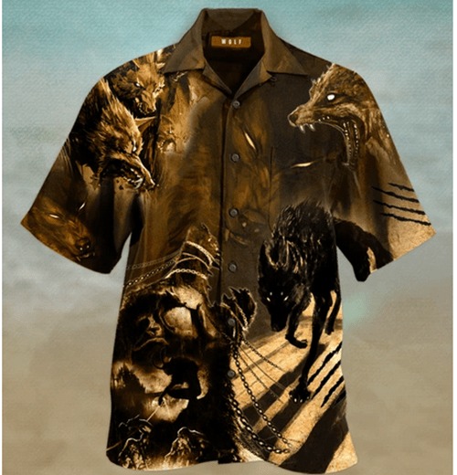 Black Wolf Hawaiian Shirt
