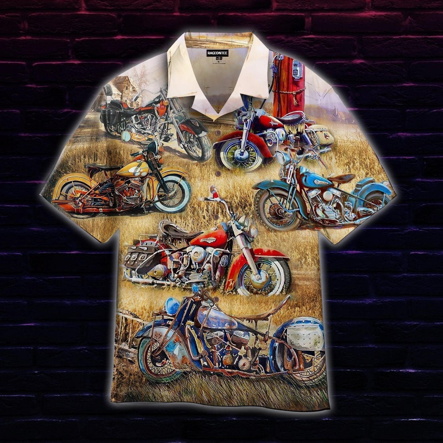 Vitage Motorcycle Hawaiian Shirt