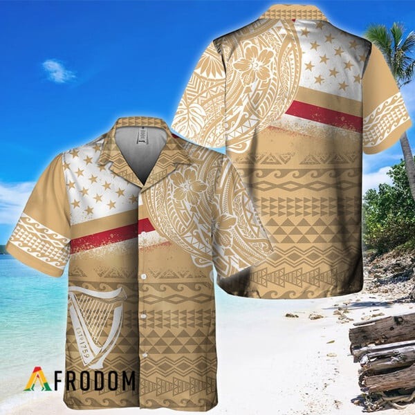 Polynesian Beige Guinness Beer Hawaiian Shirt