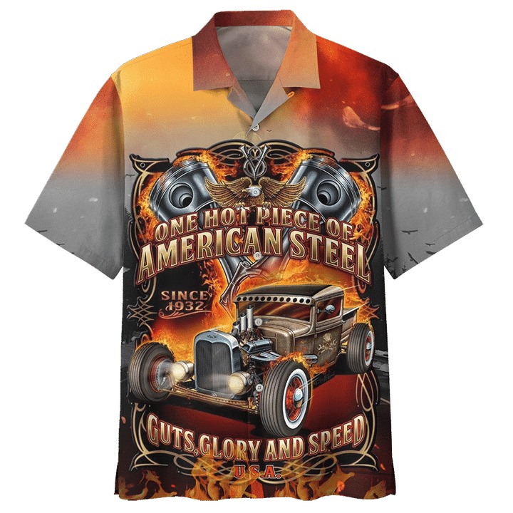 Hot Rod One Hot Piece Of American Steel Hawaiian Shirt