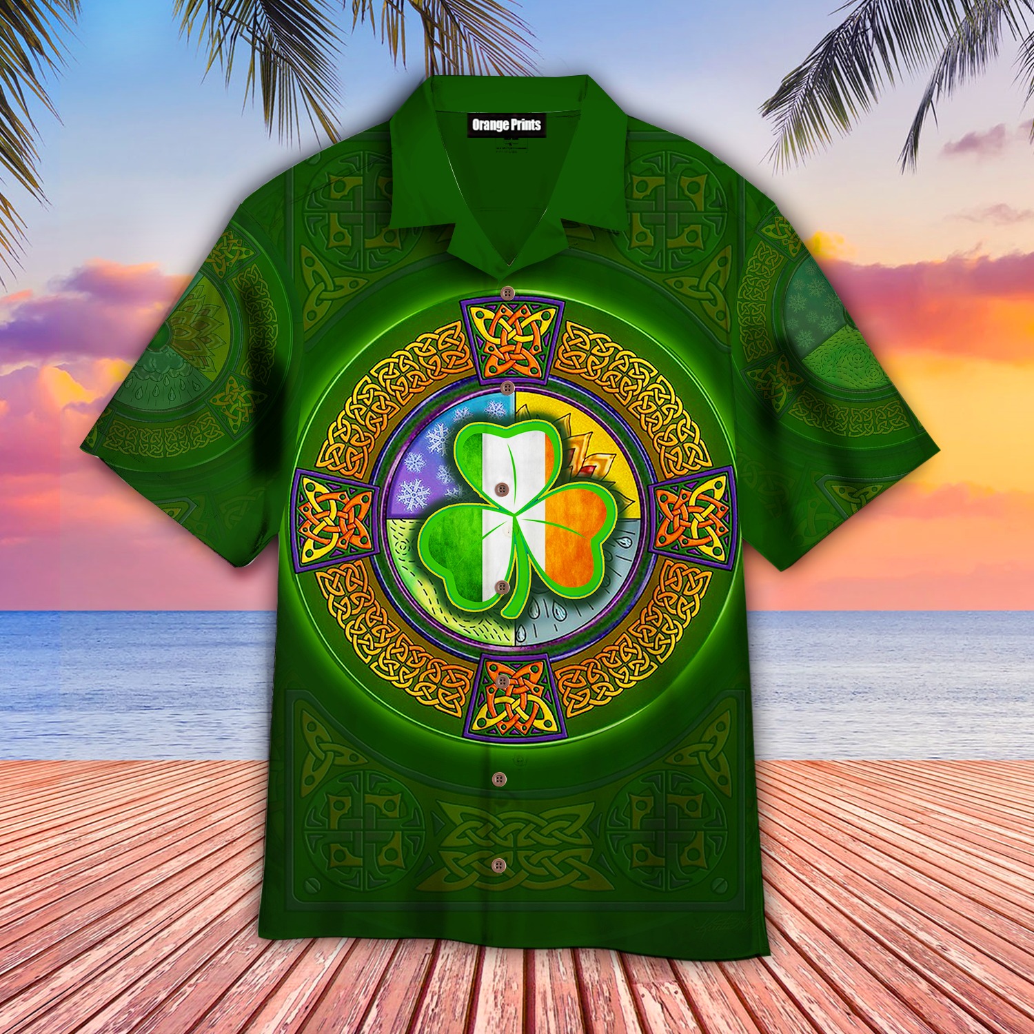 Shamrock Ireland Flag Saint Patricks Day Hawaiian Shirt