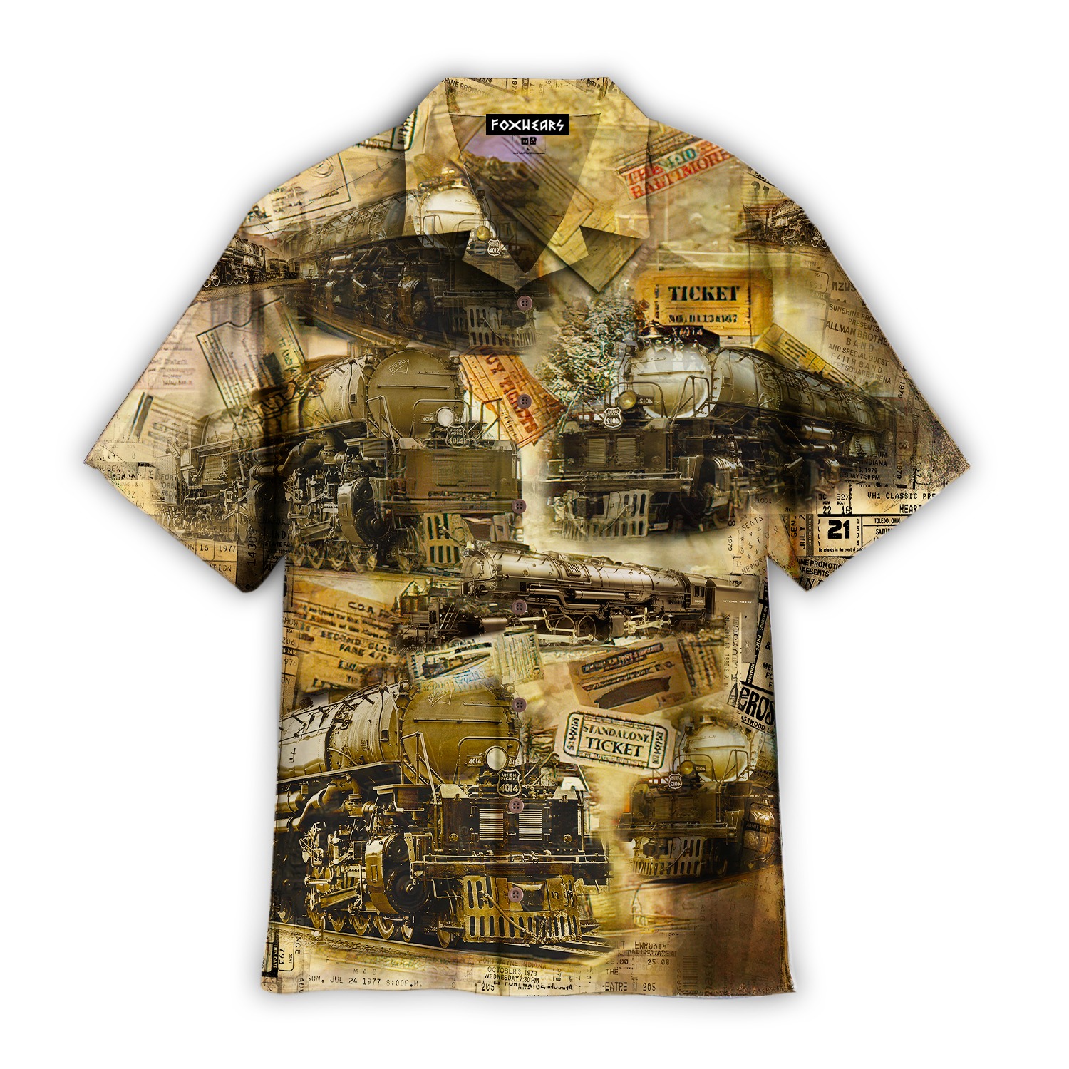 Vintage Big Boy Steam Train Hawaiian Shirt
