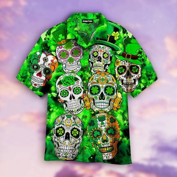 Sugar Skull St Patrick’s Day Hawaiian Shirt