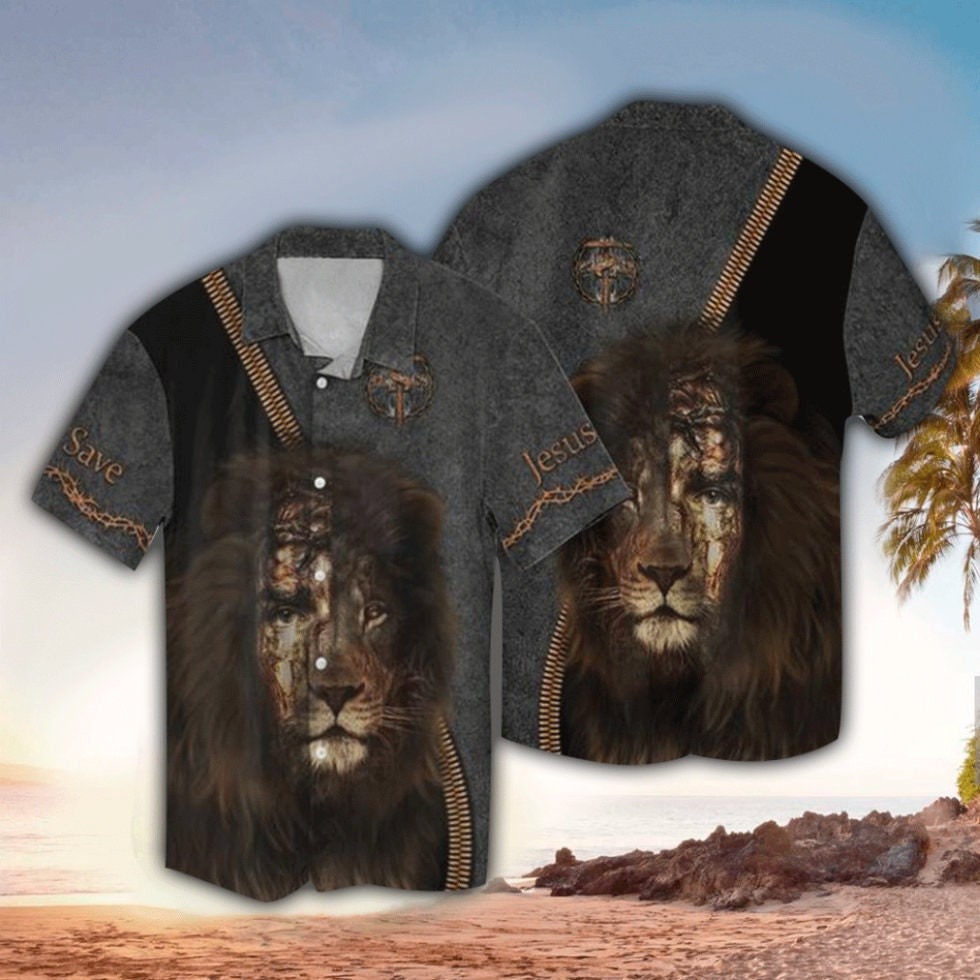 Jesus Way Maker Lion Hawaiian Shirt
