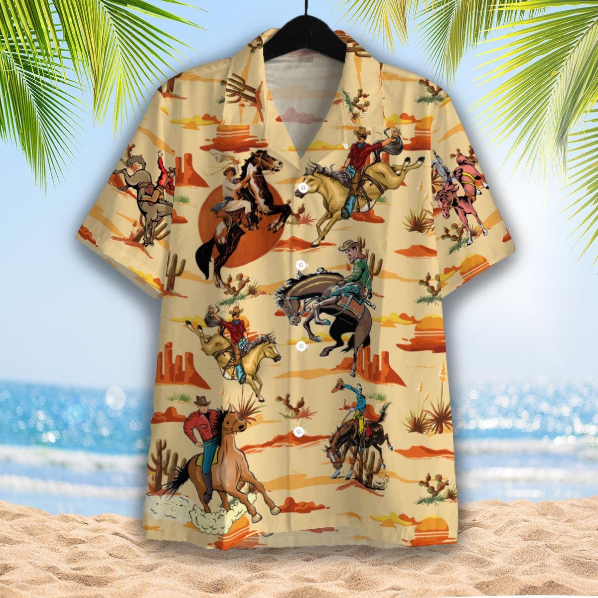 Vintage Cowboy Riding Horse Hawaiian Shirt
