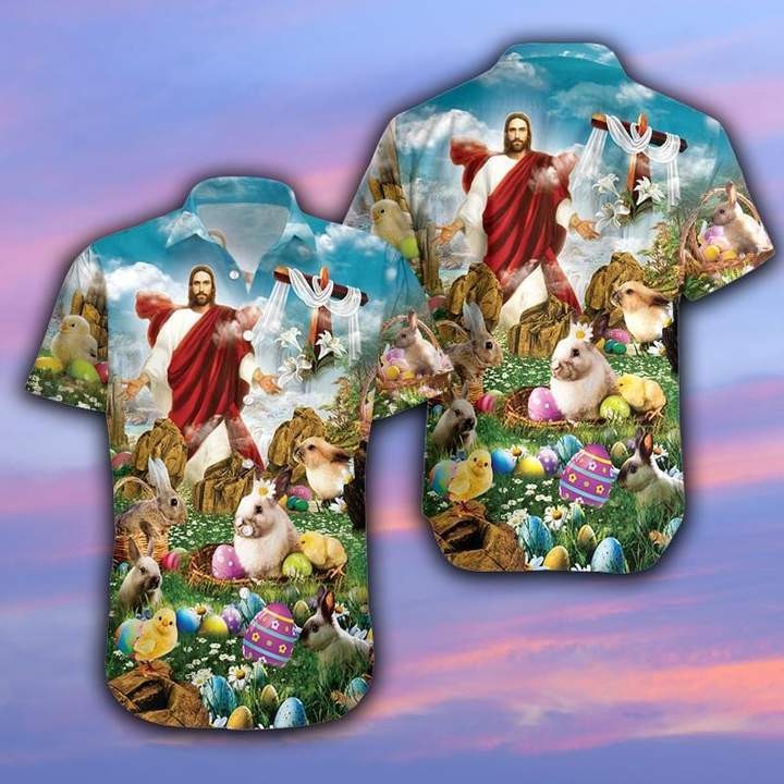 Shirts Happy Easter Jesus Is Risen Hawaiian Shirt