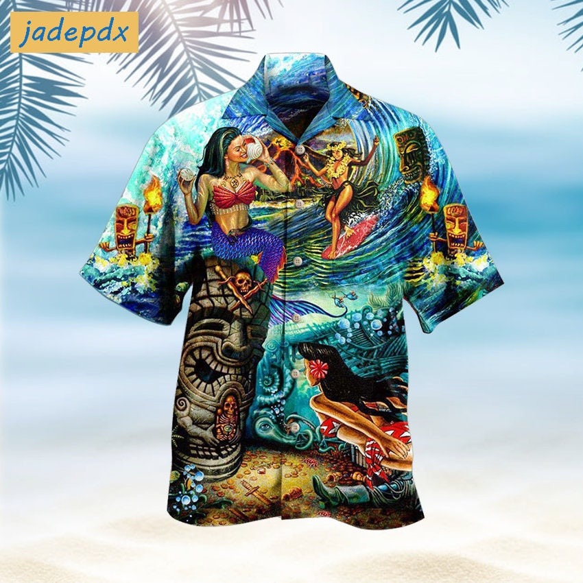 Tiki You Had Me At Aloha Mermaid And Beautiful Girls Hawaiian Shirt