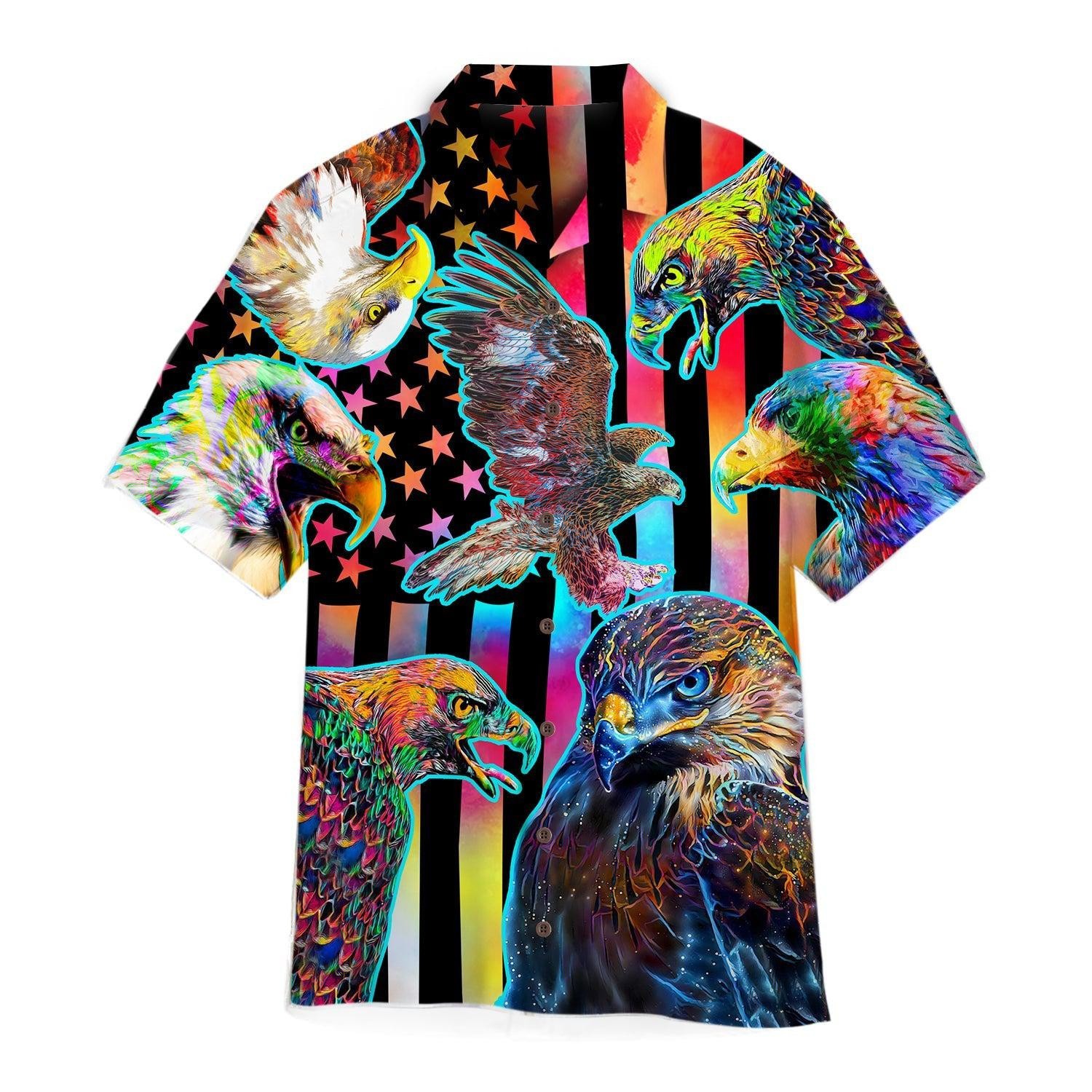 4th Of July Independence Day Colorful Eagles Hawaiian Shirt