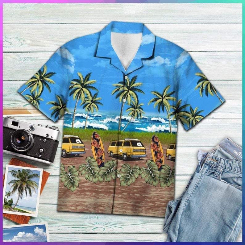 Tropical Camping Car Hawaiian Shirt