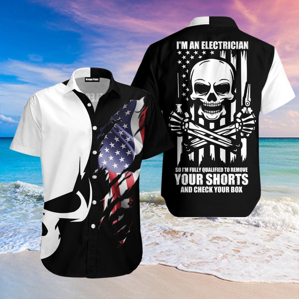 American Electrician Skull Hawaiian Shirt