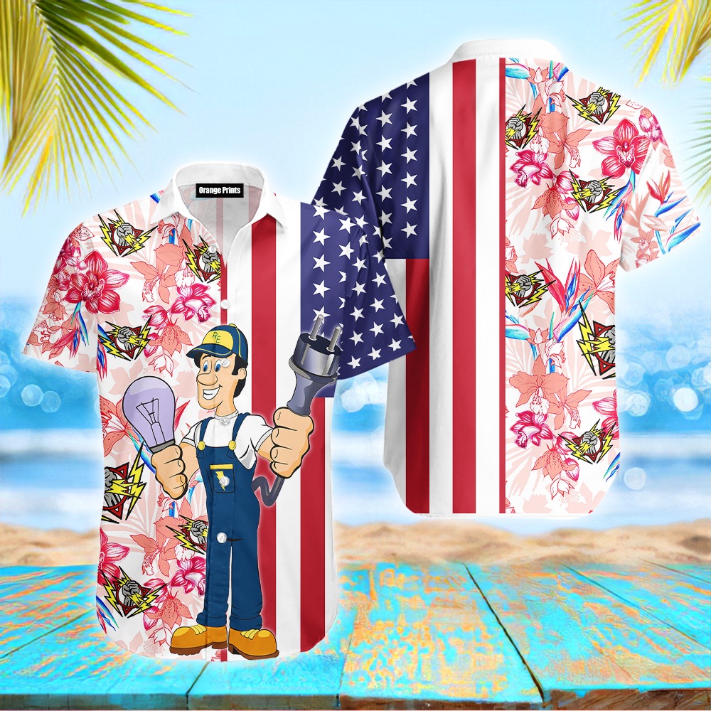 Tropical Electrician Flag Hawaiian Shirt