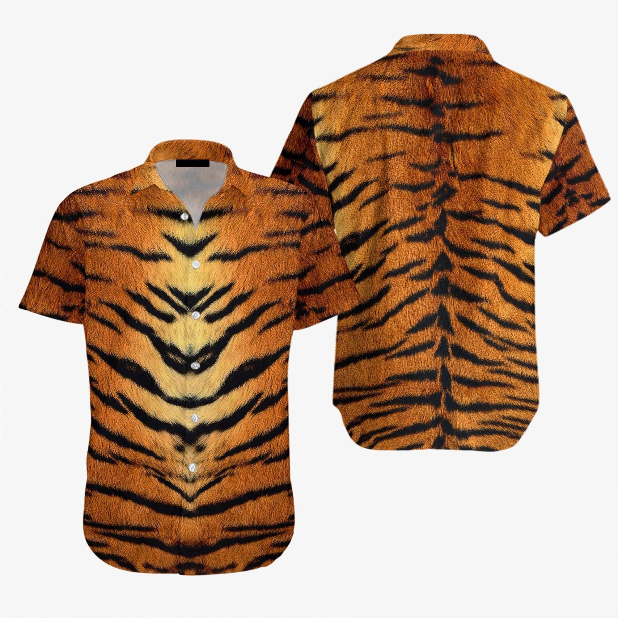 Tiger Costume Animal Cosplay Halloween Hawaiian Shirt