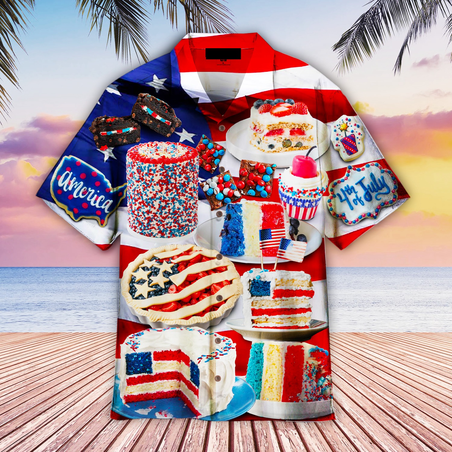 4th of July Patriotic Cake Hawaiian Shirt