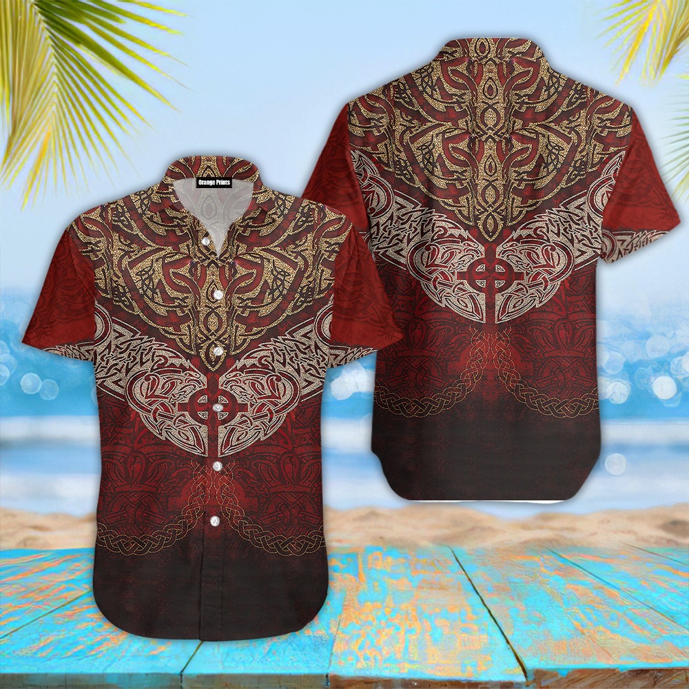 Sun Cross Fenrir Skoll And Hati Viking Hawaiian Shirt