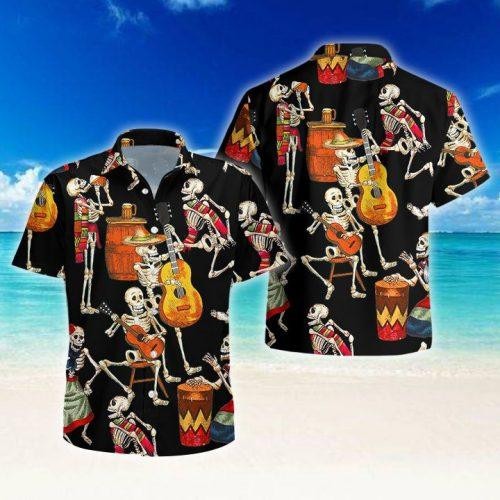 Skeleton Guitar Hawaiian Shirt