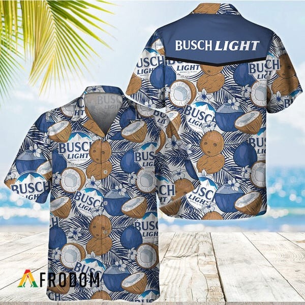 Coconuts Tropical Beach Busch Light Hawaiian Shirt
