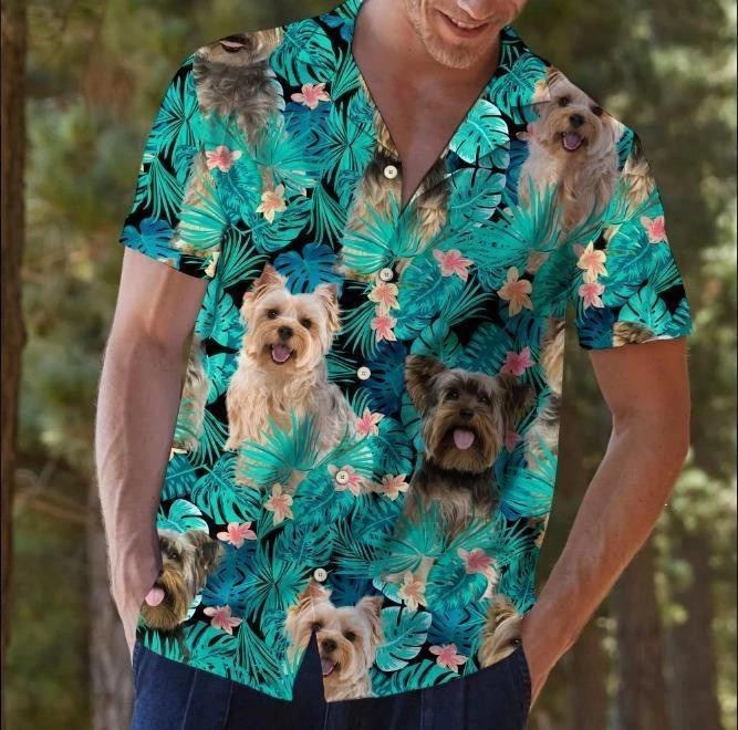 Yorkshire Terrier Tropical Hawaiian Shirt