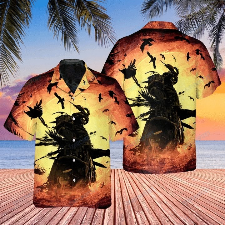 Samurai Ghost Warrior Halloween Hawaiian Shirt