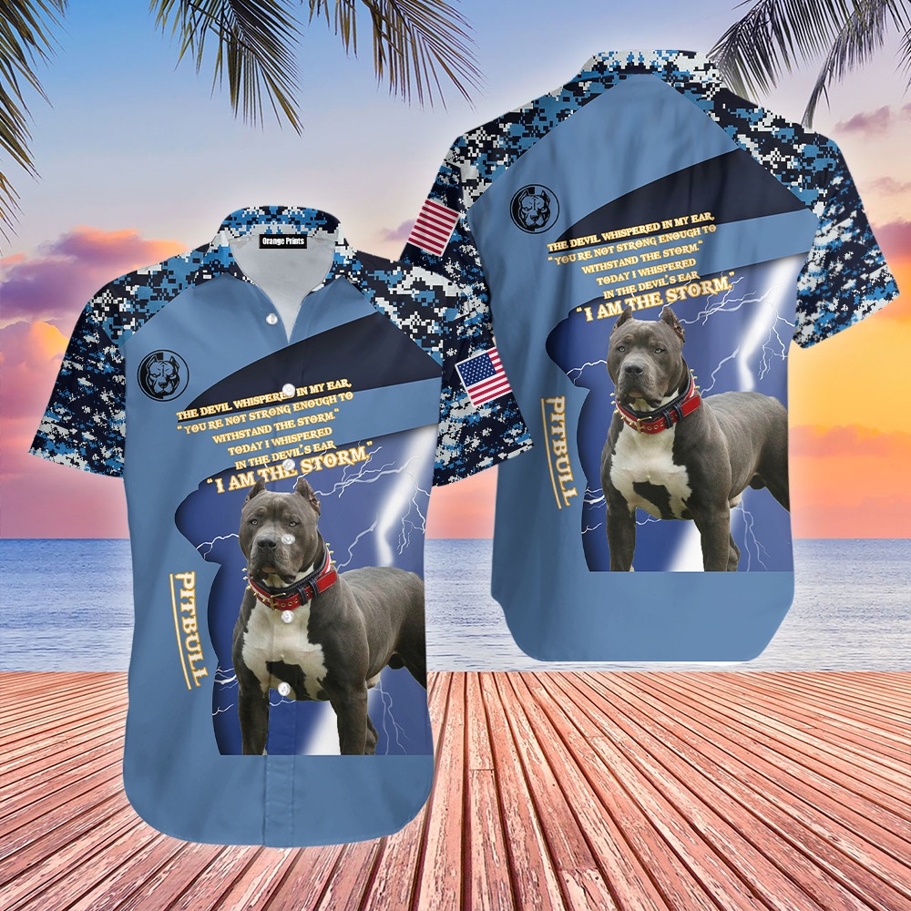Pitbull Blue Hawaiian Shirt