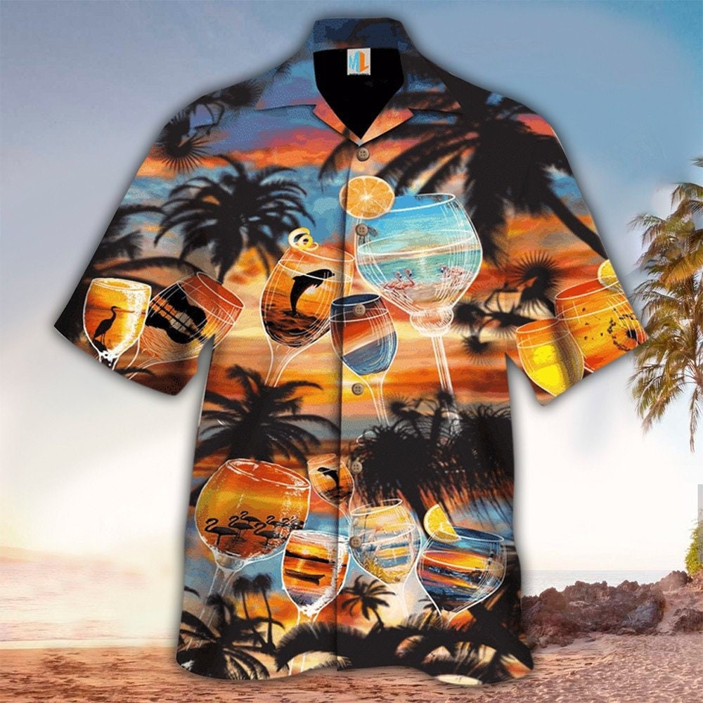 Tropical Whiskey Sunet Hawaiian Shirt