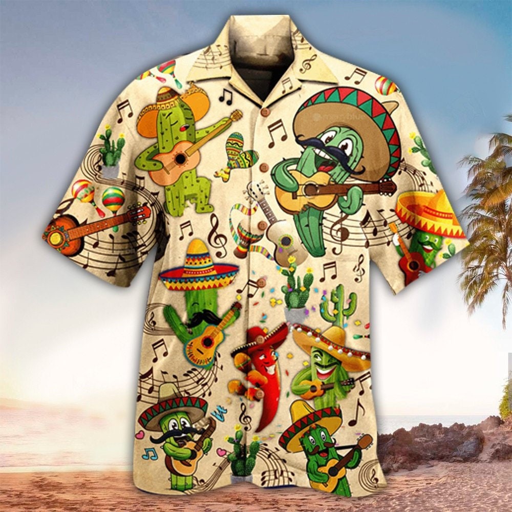 Cactus Mexican Singing Tropical Hawaiian Shirt