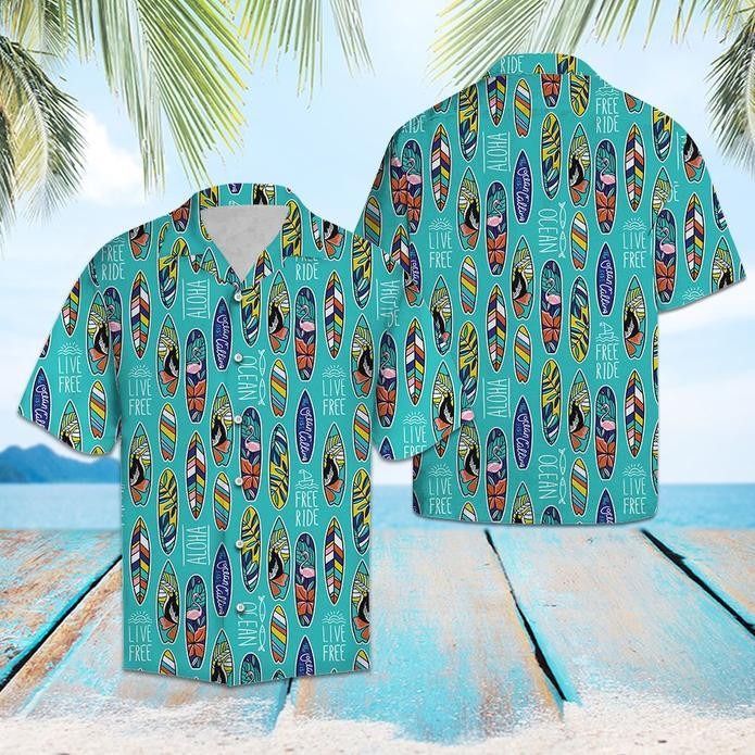 Surfboard Ocean Hawaiian Shirt
