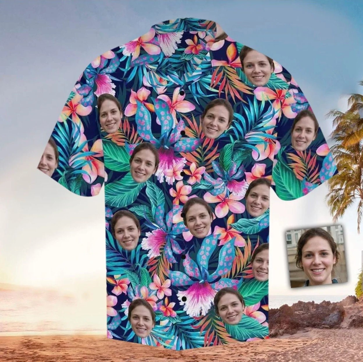 Tropical Custom Face Hawaiian Shirt