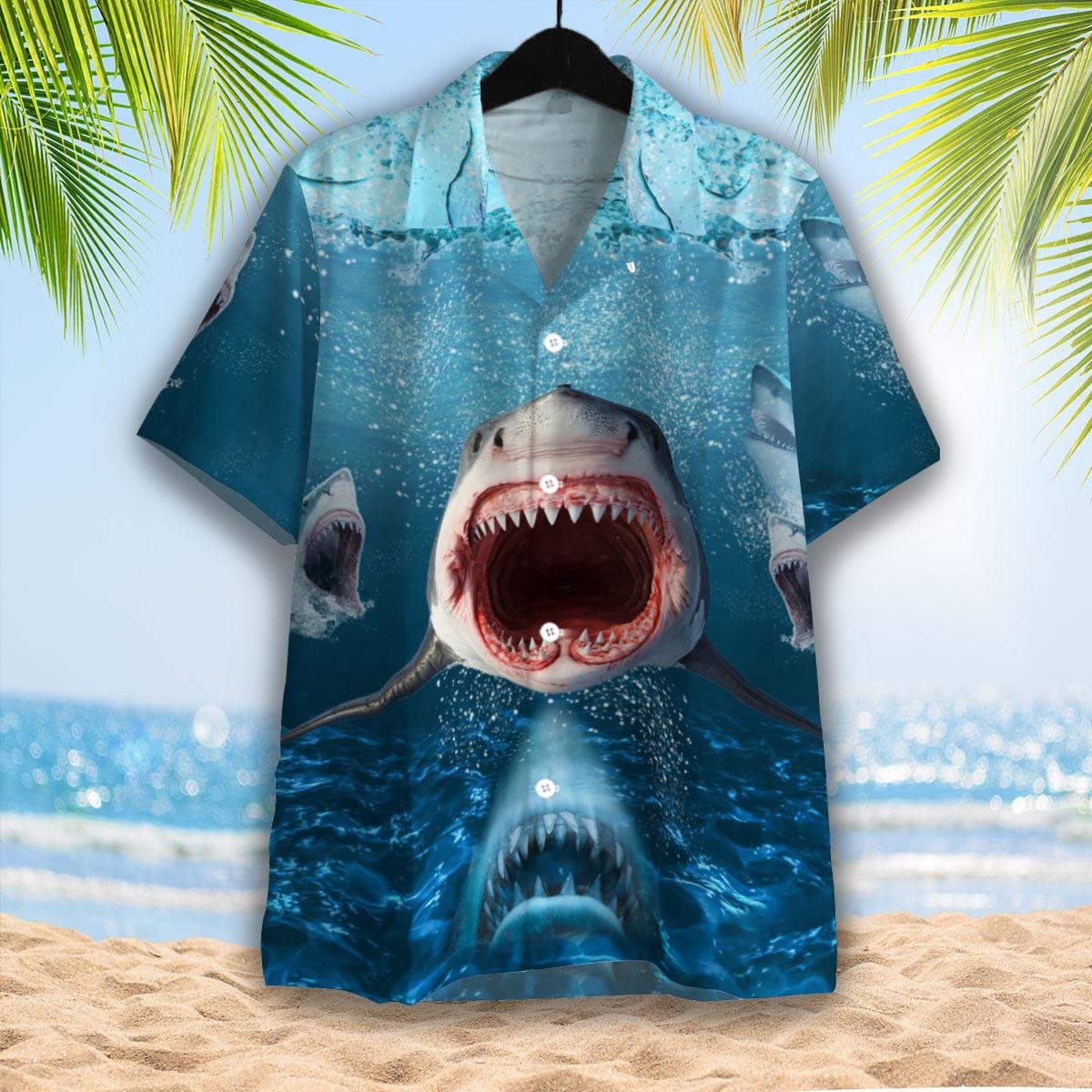 Show Your Teeth Shark Hawaiian Shirt