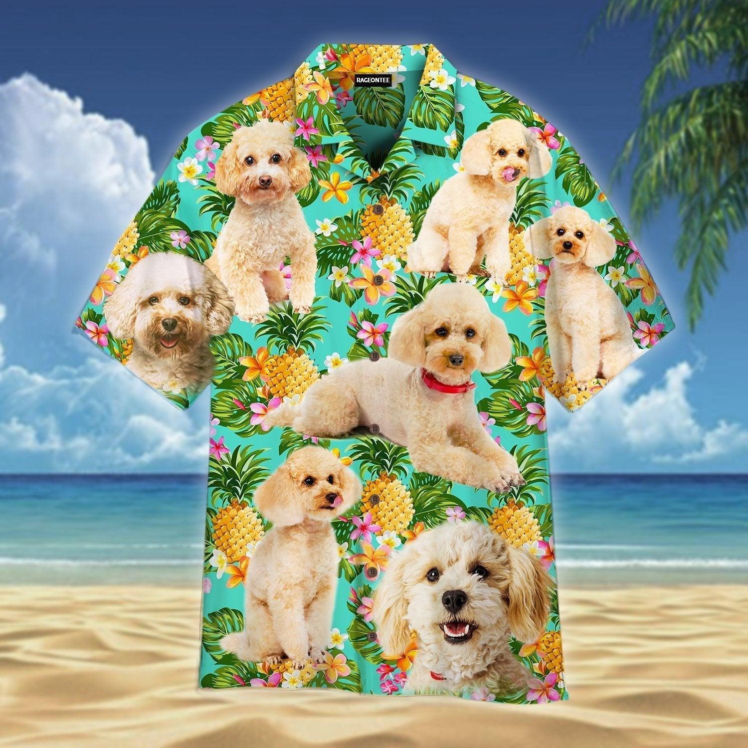 Tropical Pineapple Poodle Dog Hawaiian Shirt