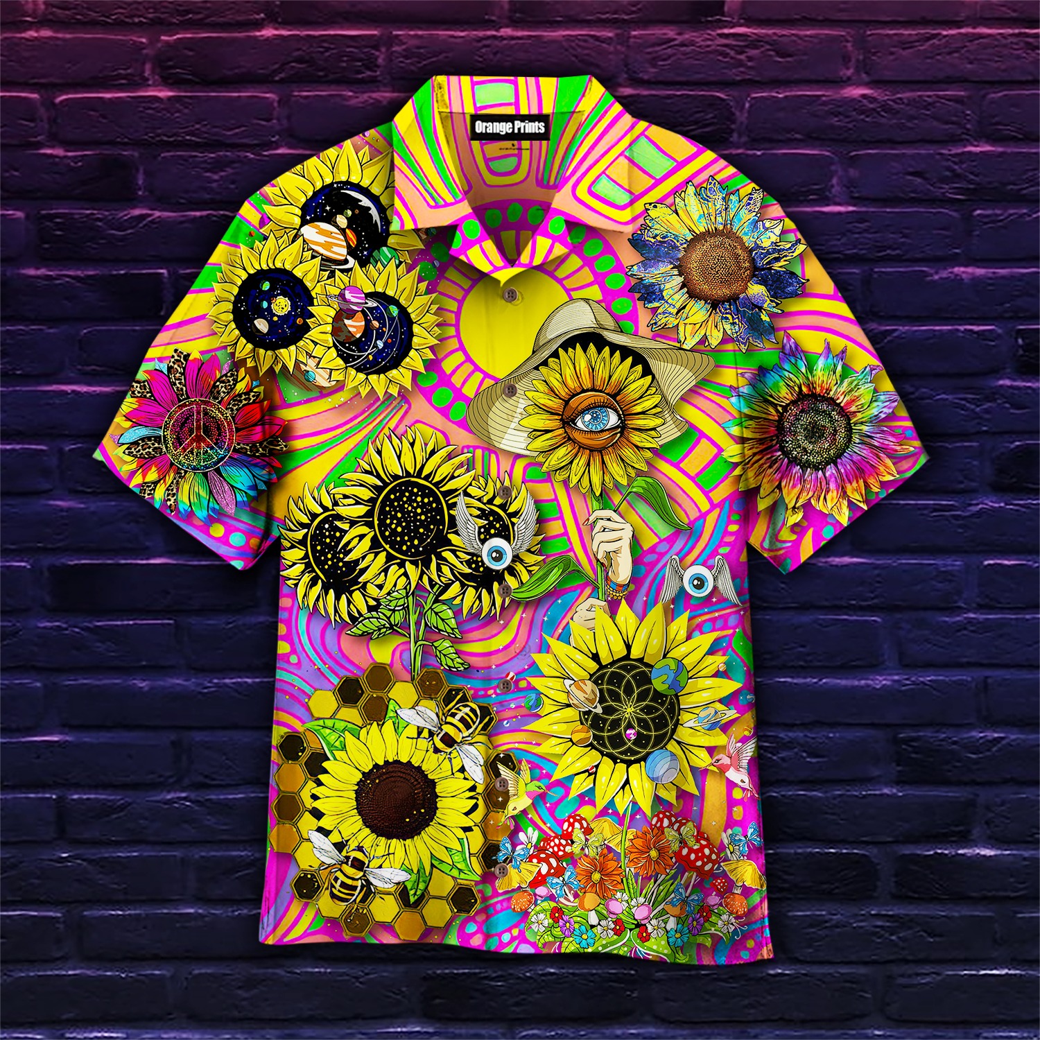 Trippie Hippie Sunflower Hawaiian Shirt