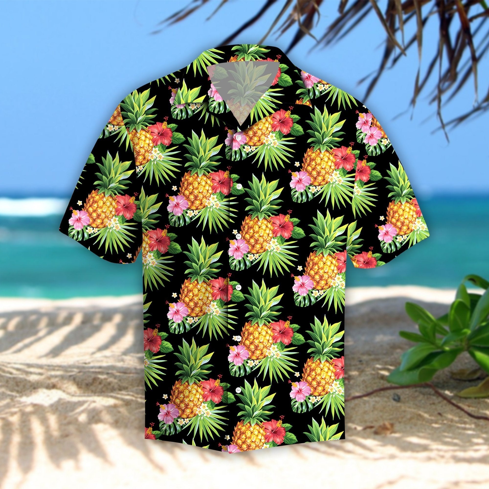 Pineapples Hibiscus Tropical Hawaiian Shirt