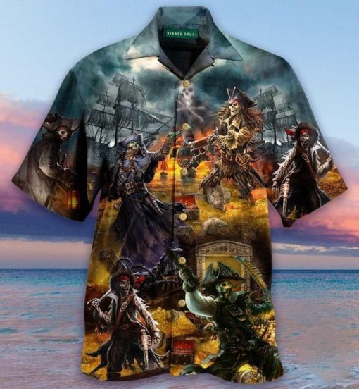 Pirate Skull Treasure Hawaiian Shirt