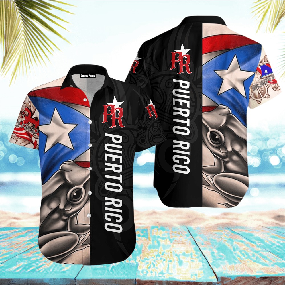 Puerto Rico Caribbean Frog Hawaiian Shirt