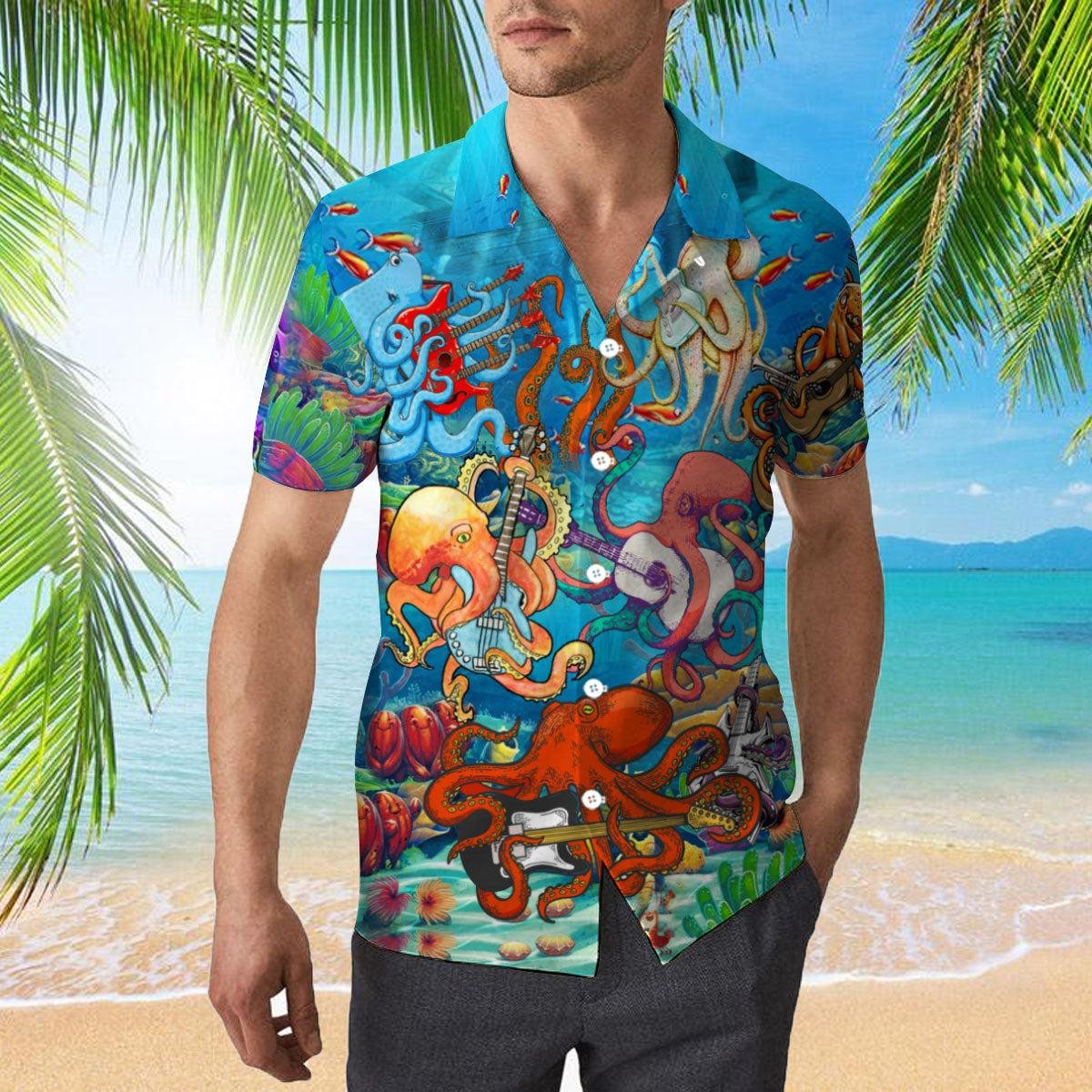 Octopus Playing Guitar Hawaiian Shirt
