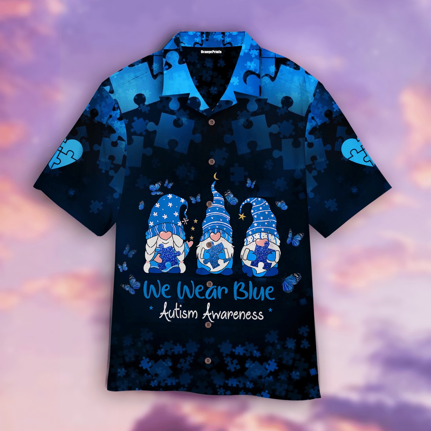 We Wear Blue Autism Awareness Day Hawaiian Shirt